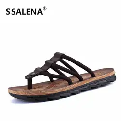 Для мужчин пляжные шлепанцы мягкая обувь Классический Мужской тапочки модные для отдыха сандалии противоскользящие обувь AA40296