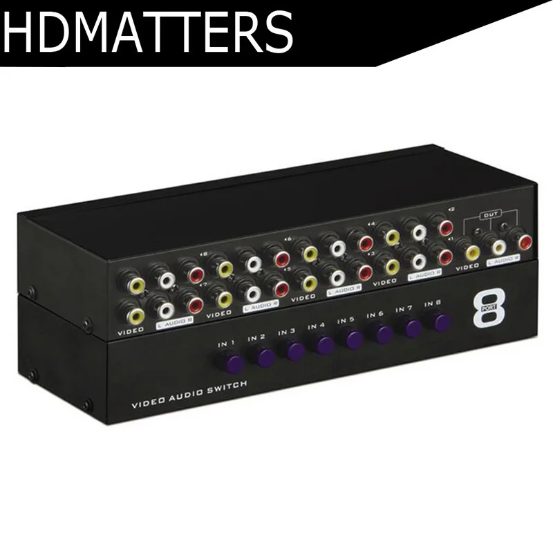 Composite AV RCA Swithcer 2/4/8 ports Composite RCA AV audio video