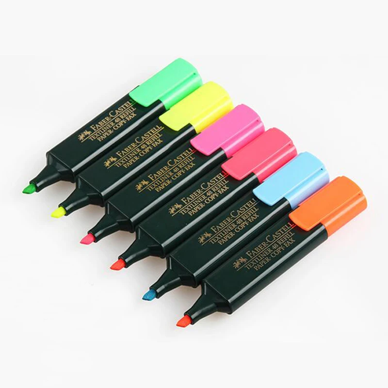 good quality 6 colors/box oblique highlighter pen oblique marking eye