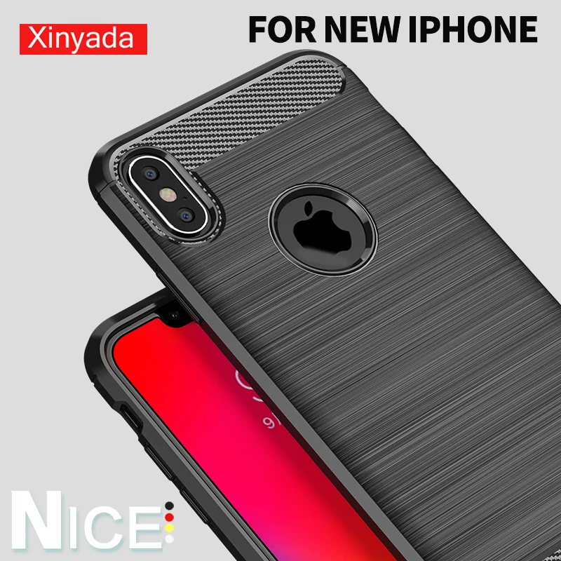cheap Bumper Brushed Case For iPhone XR XS Max 8 Plus 7 X iPhone8 6 6s Shockproof Back Cover Carbon Fiber Soft Silicone Tpu Shell bag