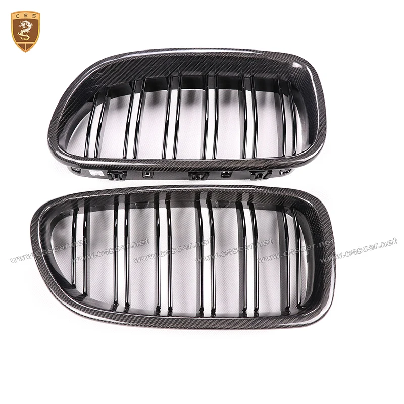 cheap Carbon Fiber Gloss Black M5 Style Front Grille ABS Mesh Inserts Racing Grill For BMW 5 Series F10 520i 523i 525i 530i 535i 2010+