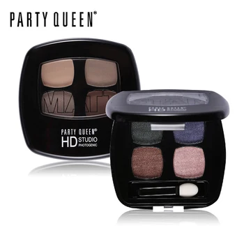

Party Queen Nude Matte Star Color Quad Eyeshadow Palette High Pigment Glamorous Eyes Makeup Smokey Glitter Shimmer Eye Shadow