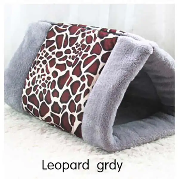 Leopard Gray Флисовый спальный мешок для кошек, мягкая кровать для домашних животных, домик для кошек, хлопковая кровать для кошек, маленькая собака, щенок, питомник, диван, теплое гнездо, товары для домашних животных, гамак - Цвет: Leopard Gray