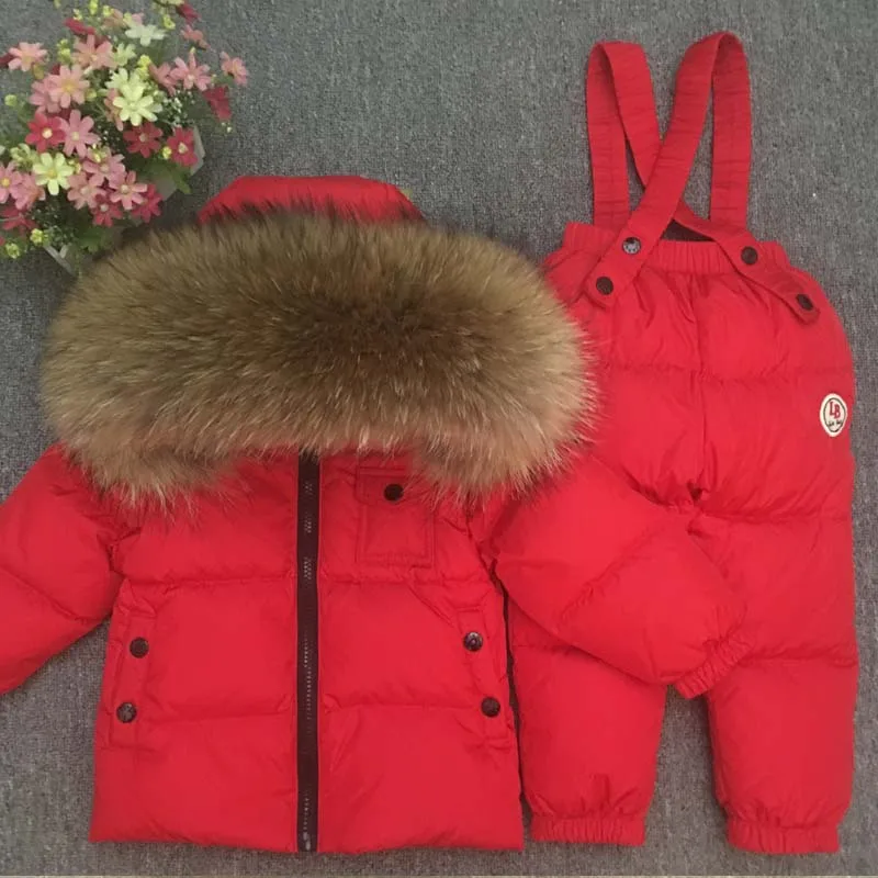 Г. Детская русская зима, куртка-пуховик для маленьких мальчиков, 90 утиных перьев, для девочек и мальчиков, комбинезоны для малышей утепленный детский качественный зимний комплект для девочек