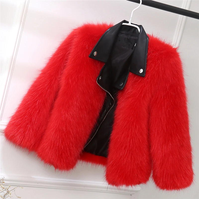LILIGIRL/ зимние пальто из искусственного меха для мамы и дочки; верхняя одежда из искусственной кожи; одежда для семьи; Рождественская одежда; куртка - Цвет: Ali910R