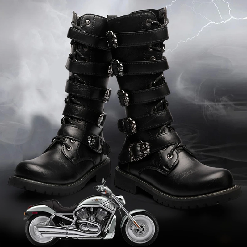 Buy Knee High men boots 38 45 leather Equestrian men