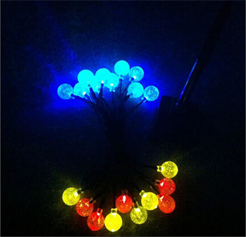 RGB светодиодный наружный струнный свет 5 м 40 светодиодный s хрустальный шар Глобус сказочные полосы света для наружного сада патио Свадебная вечеринка Декор