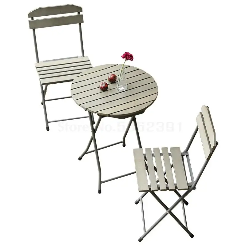 Балконный стол и стул трехсекционный скандинавский креативный садовый террасы складной Простой Досуг уличный стол для сада и стульев
