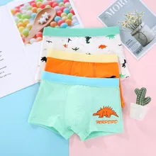 3 шт./лот; х/б мягкие Боксеры Трусы-шорты Детская стильная футболка с изображением персонажей видеоигр динозавров "дышащее" Нижнее белье Боксер От 2 до 13 лет