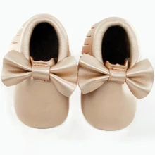Sole no logo Bowknot baby shoes Soft Bottom Fashion Tassels Baby Moccasin Newborn Babies Shoes PU leather Prewalkers Boots
