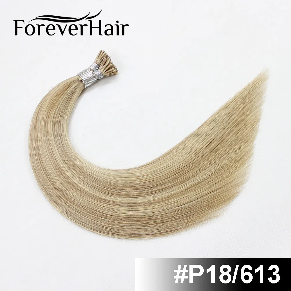 FOREVER HAIR 1 г/локон 1" 18" 2" 24" Настоящие Remy Предварительно скрепленные человеческие волосы для наращивания кератин I Tip прямые человеческие волосы на капсуле 50 г/pac - Цвет: P18/613