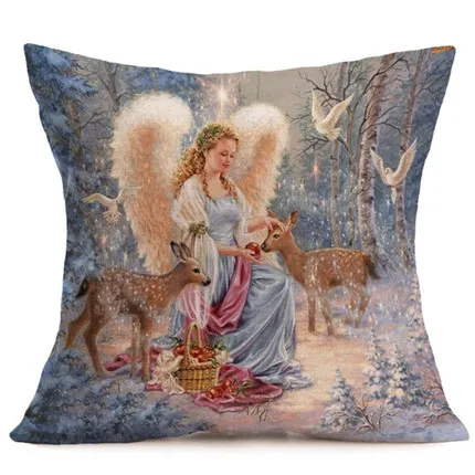 Наволочка 45*45 С Рождеством Христовым лен наволочка для диванной подушки Чехлы украшения дома