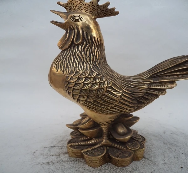 

Twelve zodiac Chicken Rooster Zhaocai defends copper ornaments, copper brass ornaments with feng shui supplies cock