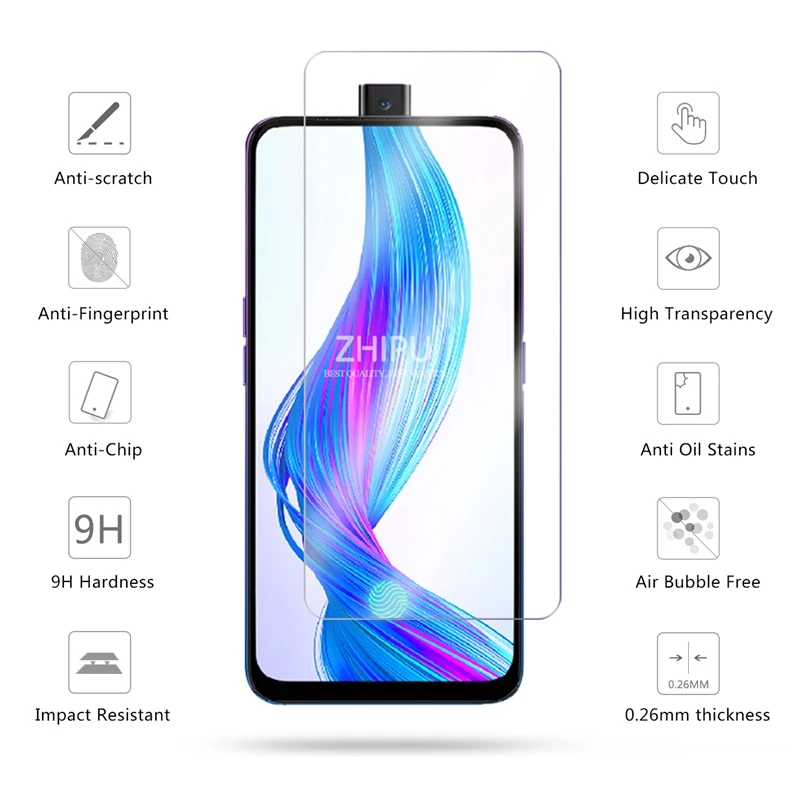 Закаленное стекло для экрана Realme X 10 шт. 2.5D 9H Премиум RMX1901 защитная пленка 6 53
