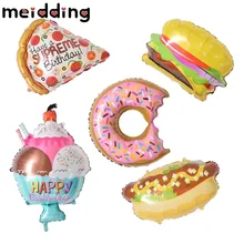 MEIDDING 1pcs Donuts Cream Hamburger Hot Dog Inflatable Balloons Birthday Wedding Decoration Baby Shower Kids Party Supplies