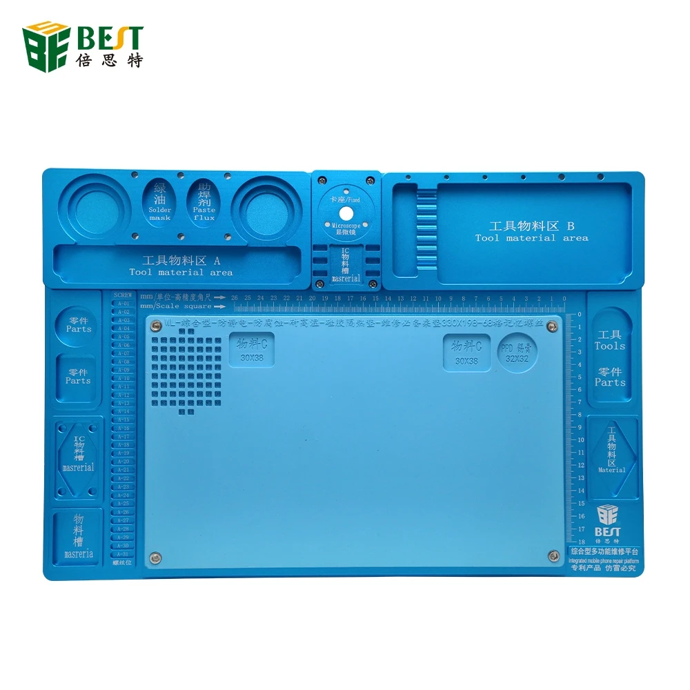High-Temperature-Heat-resistant-Heat-Gun-Aluminum-Alloy-Pad-Repair-Maintenance-Platform-Pad-BGA-Soldering-Station-Tools