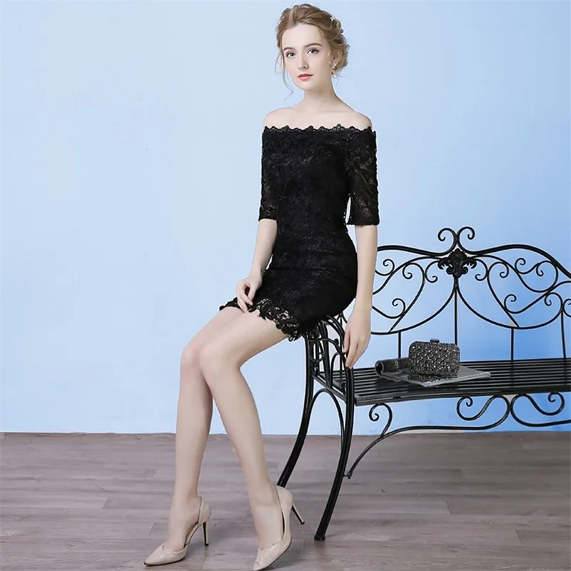 

Brand New Lace Evening Dresses with Half Sleeve Elegant Bride Gown Princess Ball Prom Party Homecoming/Graduation Formal Dress