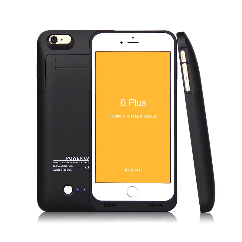 Koop 2018New Voor iphone 6 S Plus 4200 mAh Externe power bank Charger pack backup batterij case iphone 6 Plus 5.5In #039;ch