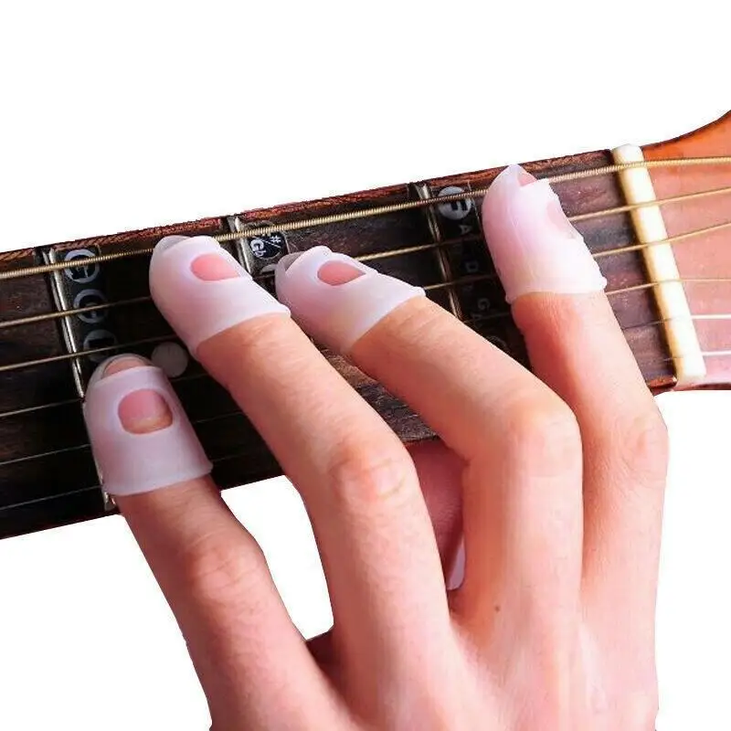 

Guitar Fingertip Protectors Silica Gel Inger Guards for White, Pink, Green, Grey, Blue Solid 1 x Bass