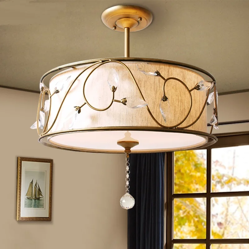

art lamps Retro Fashion Round Ceiling Lamp Living Room Bedroom Chandelier Crystal Simple Decorative Light ZL197