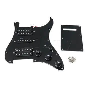 

Yibuy HSH Guitar Pickup Loaded Prewired Pickguard Knob Swith w/Back Plate Set