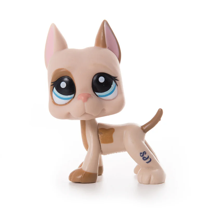 Littlest Pet Shop Animals Collection LPS Toys Great Dane Dog #2598 Mauve Patches 