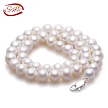 SNH Verdadero de Agua Dulce Naturales Collar de Perlas de Las Mujeres collar de La Joyería fina Perla 925 collar de plata esterlina Cultivadas de Perlas Genuinas