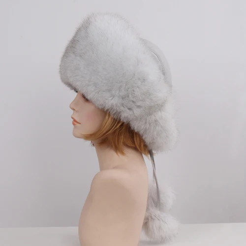 natural fox white Стиль, зимняя Русская Шапка из натурального Лисьего меха, женские качественные шапки-бомберы из натурального Лисьего меха, популярные шапки из натурального Лисьего меха - Цвет: natural fox white