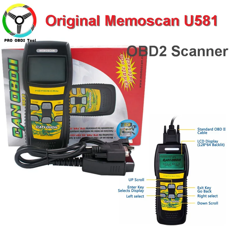 Недавно Memoscan U581 OBD2 сканер оперативные данные U581 CAN BUS автомобиля код читателя автомобильной OBDII профессиональный диагностический
