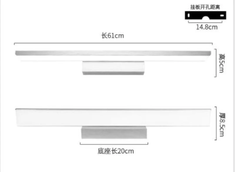 Скандинавский светодиодный светильник для туалета ванной зеркальный светильник украшение 16 Вт/24 Вт/32 Вт Алюминиевый акриловый