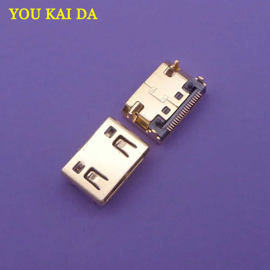 100 шт. мини HDMI Женский 19pin USB разъем SMD 19pin Reflow Solderable под прямым углом поверхность pound PCB Rohs для планшетов