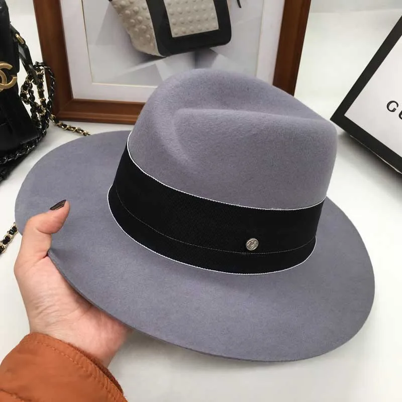 

Qiu dong han edition leisure joker style restoring ancient ways of England's wool hat fashion ribbon winding M temperament bonne