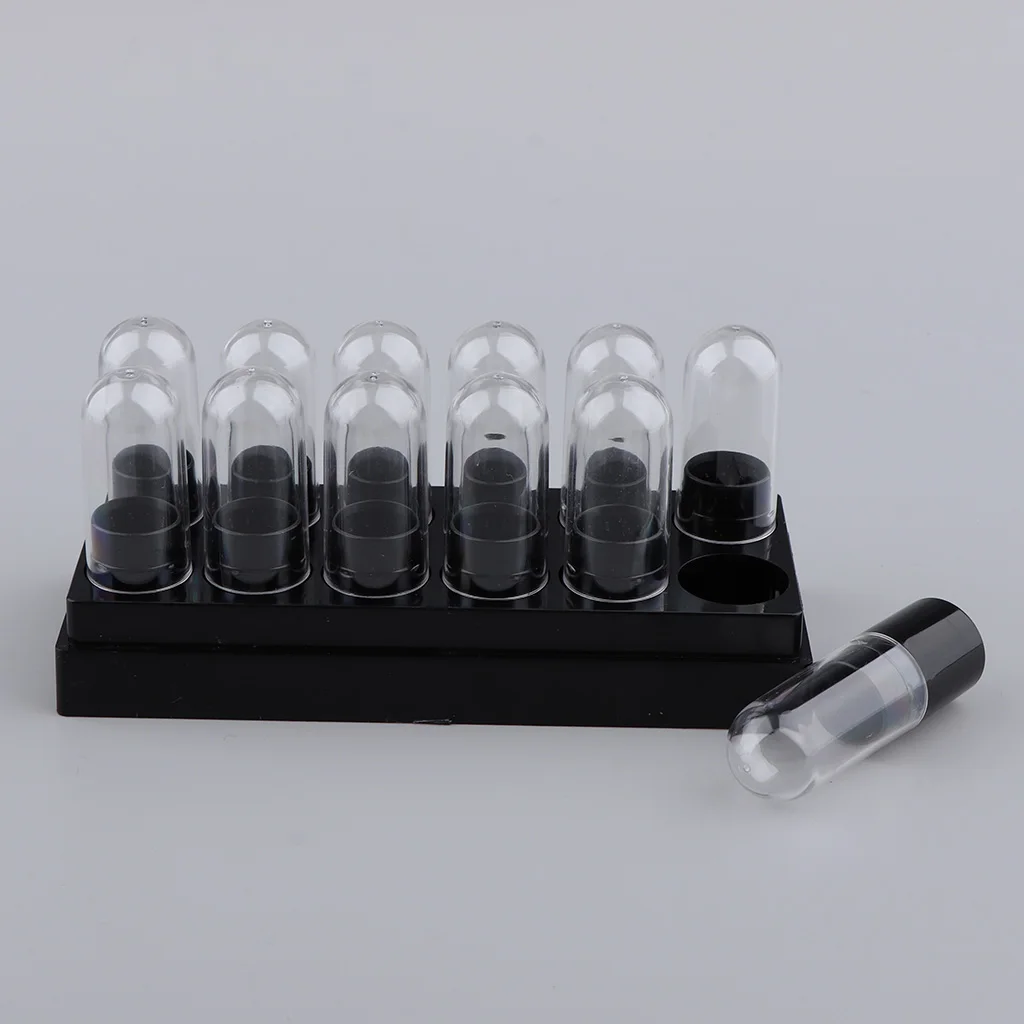 Set of 12 Holes Round Empty Lip Balm Lipstick Containers Lip Gloss Tubes Mold Sets 9.3mm 