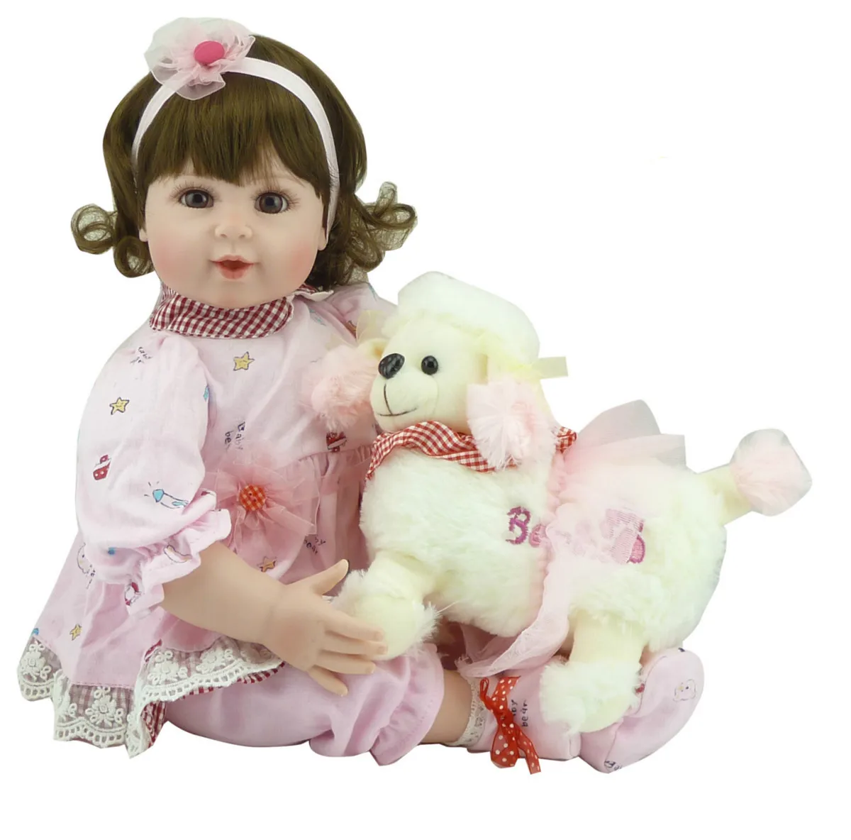 20 Inch Vinyl Dolls Soft Silicone Reborn Baby Doll Girl Kid Toys