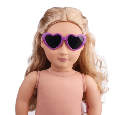 1 шт. мини-очки для 43 см, аксессуары для куклы новорожденного и американская кукла, детские пластиковые солнцезащитные очки в форме сердца и цветка, несколько цветов - Цвет: 4