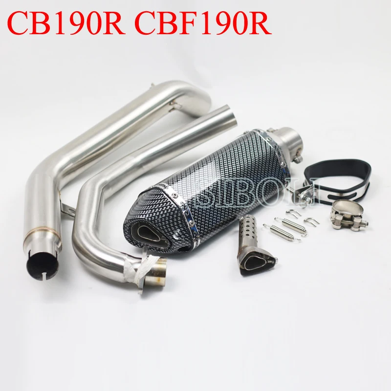 

For Honda CB190R CBF190R Motorcycle Slip On Exhaust Muffler With Middle Link Pipe With Moveable DB Killer