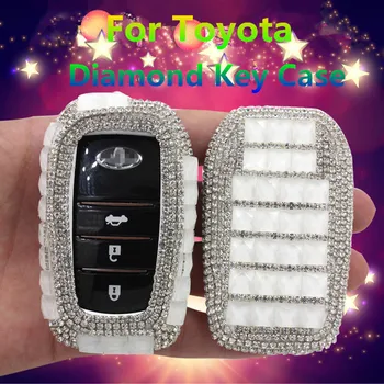 

Luxury Diamond Car Key Case Cover For Toyota Chr C-hr Land Cruiser 200 Avensis Auris Corolla Smart Keychain Shell Accessories