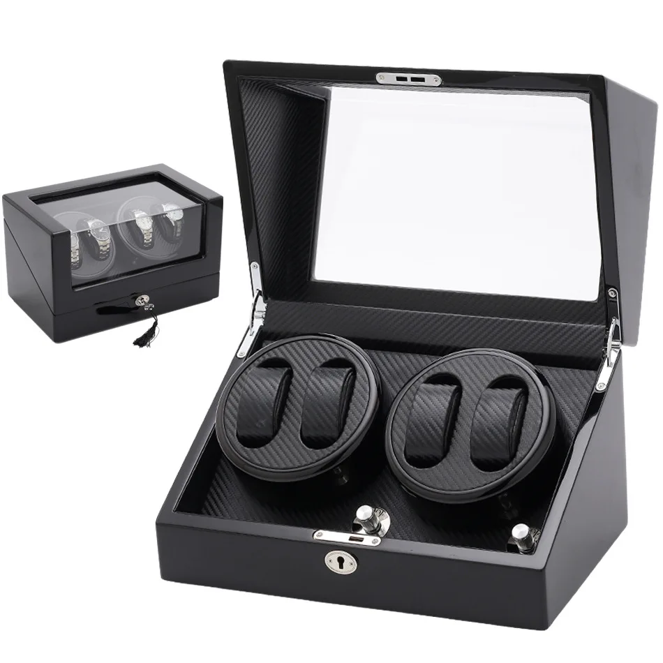 

Automatic Mechanical Watch Winding storage Box Wooden Auto Silent Watch Winder Shape Transparent Cover Wristwatch organizer Box