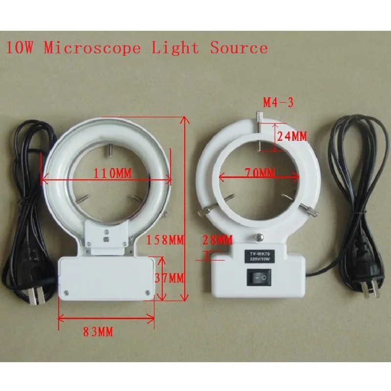 10 Вт микроскоп верхний светильник источник белая флуоресцентная кольцевая лампа инструмент лампа внутренний диаметр 70 мм для стерео микроскопа