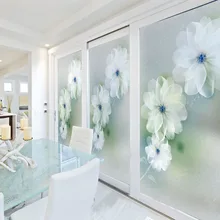 Свободный размер Заказная витражная плёнка на стекла, окна раздвижные двери шкаф наклейки на шкаф статические цепляются домашний Декор Цветы мечты