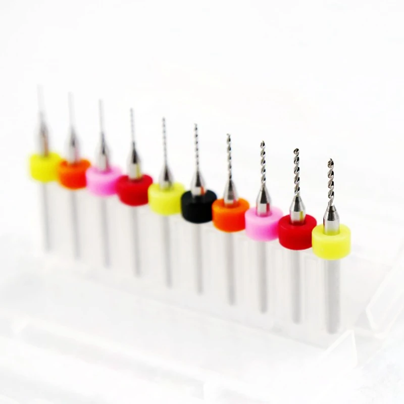 Free Shipping 10pcs 0.3mm-1.2mm Import Carbide PCB Bit, Printed Circuit Board CNC Micro Drill Set, Woodworking Tools