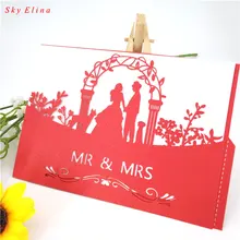 1 шт., розовый, белый, красный, лазерная резка, свадебные пригласительные открытки, элегантные, на заказ, с лентой, для праздника, дня рождения, вечеринки, свадебные украшения 6Z
