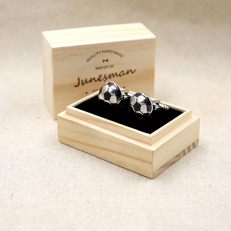 Gift box Football Cufflinks Football Fans Cuff Links Hot sale cufflinks