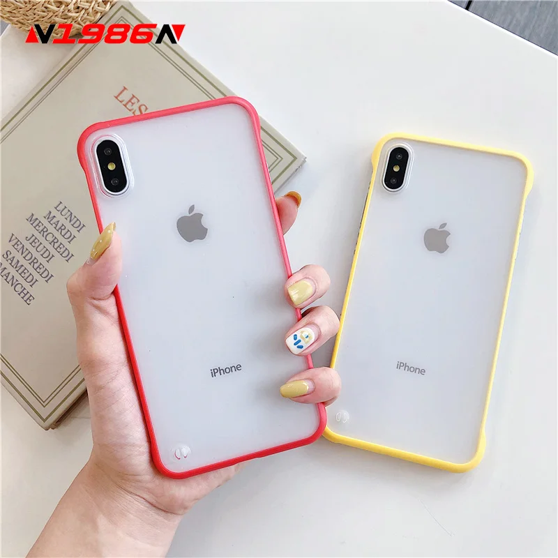 

N1986N Frameless Design For iPhone 6 6s 7 8 Plus X XR XS Max Phone Case Fashion Ultra Slim Scrub Hard PC Phone Case For iPhone X