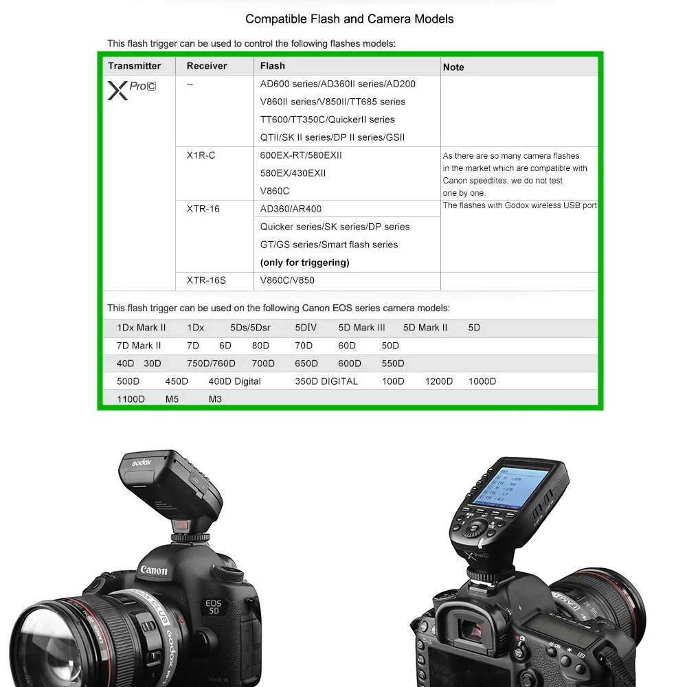 Pre-Sale New Arrival Godox E-TTL II 2.4G Wireless X system High-speed with Big LCD Screen Transmitter Xpro-C For Canon (41)_