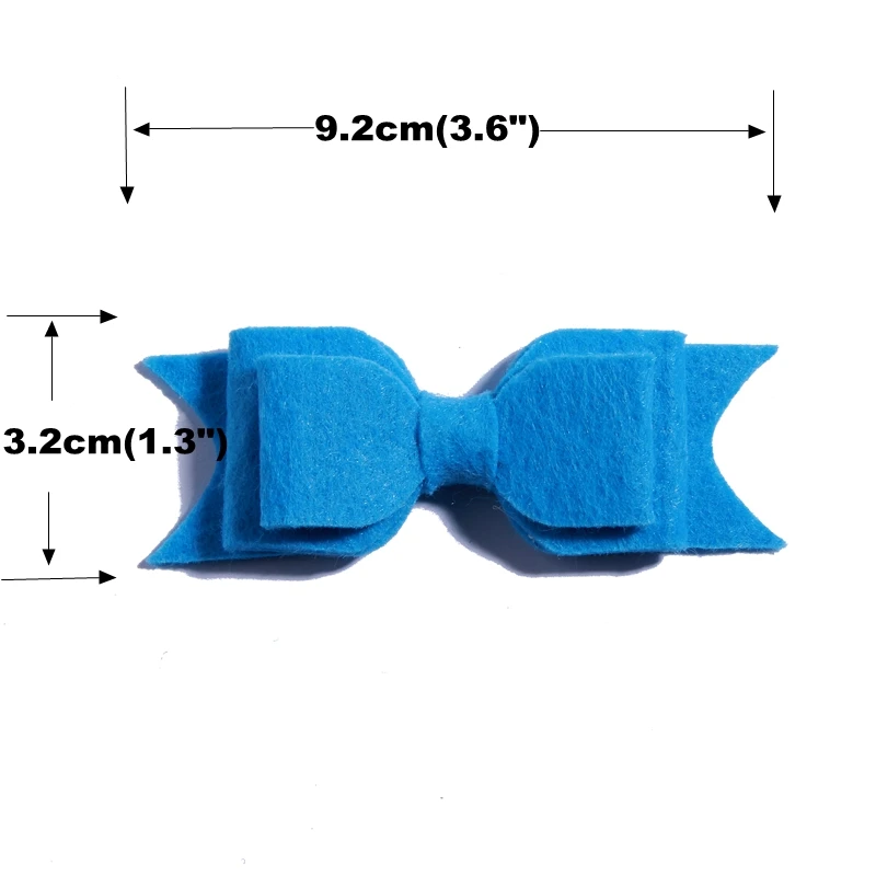 10 шт 9,2 см Горячая слой нетканого войлока банты для волос с зажимами для Бутик аксессуаров для волос Ткань бант для детей повязки на голову