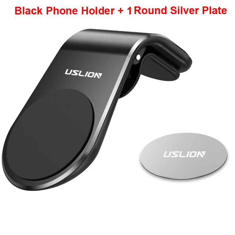 USLION Автомобильный держатель для телефона в автомобиле, поддержка мобильного телефона, Магнитная подставка для телефона, подставка для планшетов и смартфонов - Цвет: Black