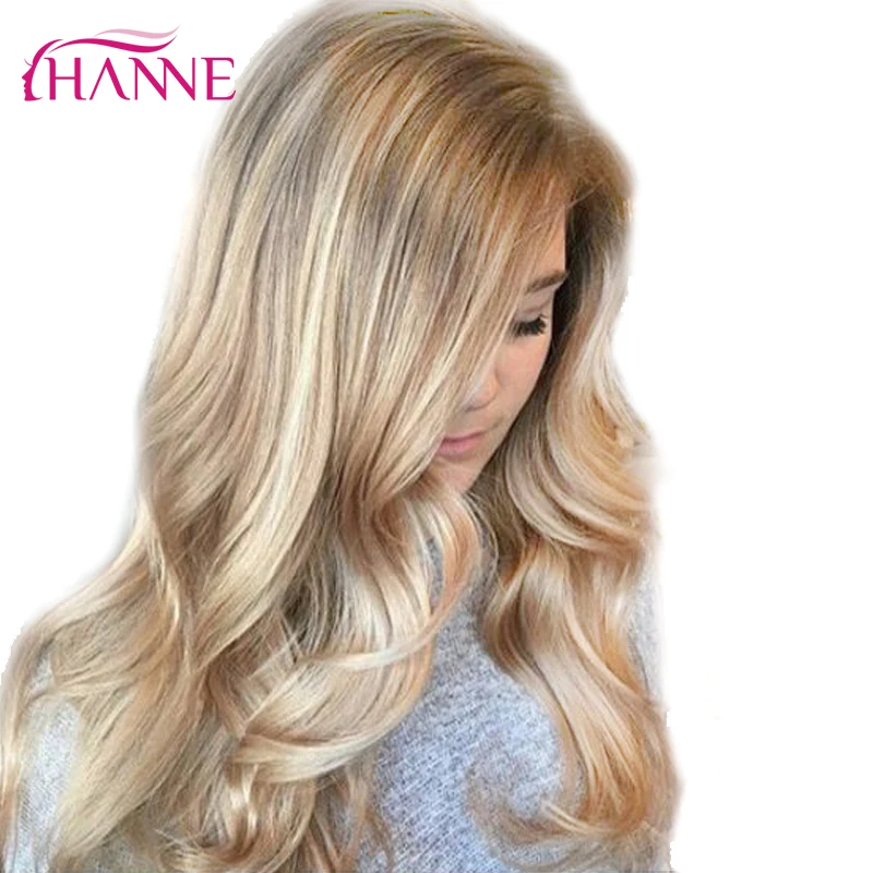 HANNE Ombre Ash Blonde Color Synthetic Wigs High 