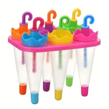 6 шт. Зонт Мороженое Форма для мороженого лоток для мороженого на палочке DIY Форма полипропилен силикон ледяной куб палочки леденец инструменты для приготовления пищи формы