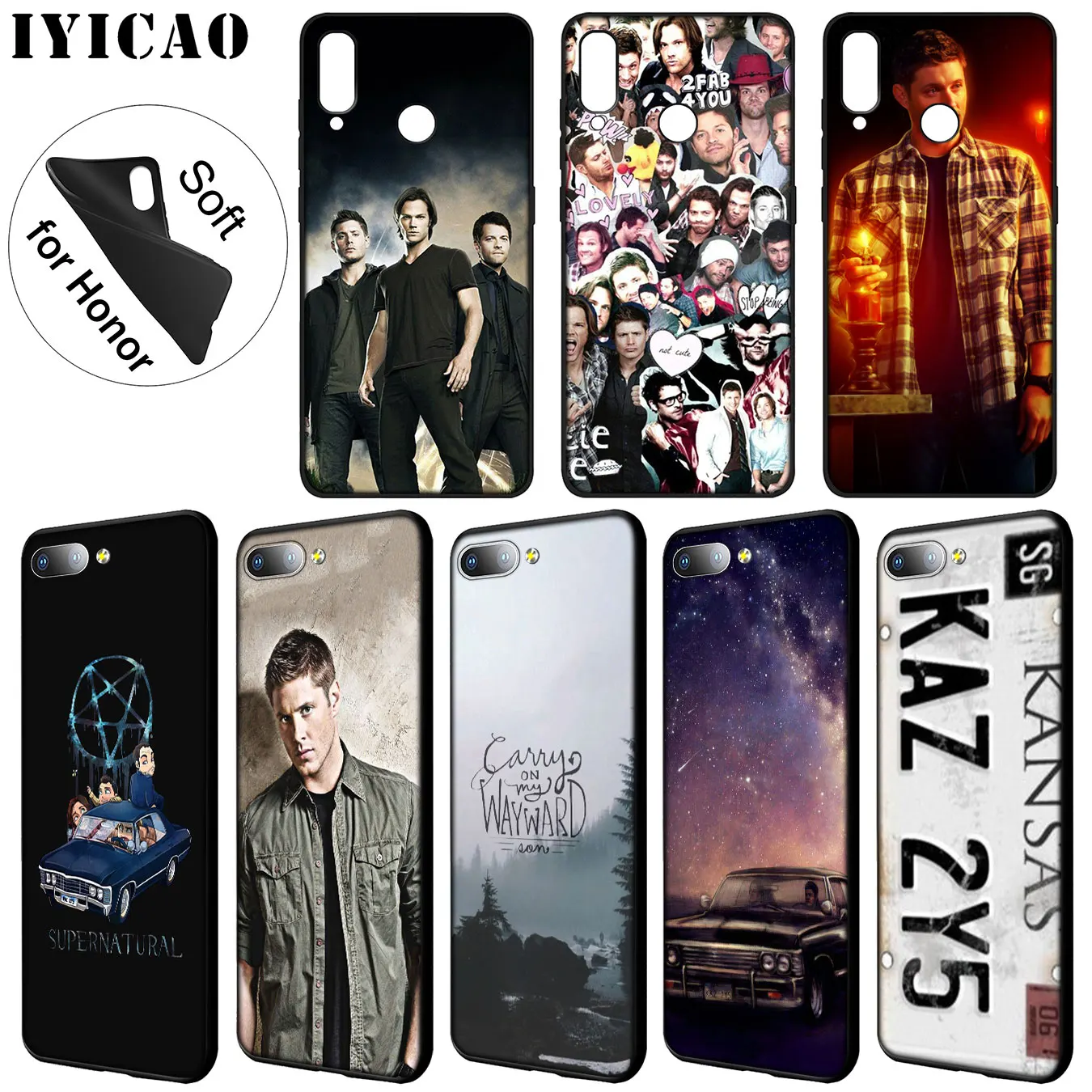 IYICAO Supernatural Jared Padalecki Soft Case for Huawei Y9 Y7 Y6 Prime 2019 Cover Honor 20 8C 8X 8 9 9X 10 Lite 7C 7X 7A Pro |